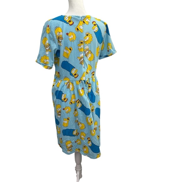 Cakeworthy Simpsons Dress Women Lrg Blue Cartoon AOP #kidcore #dopaminedressing - Picture 2 of 6